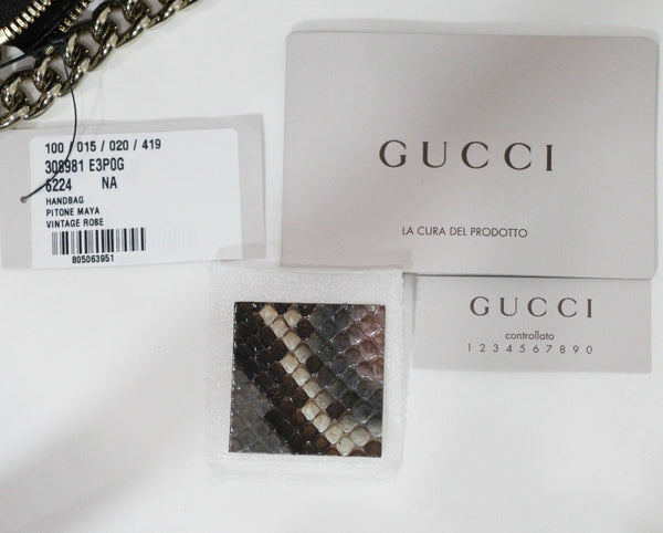 NEW/AUTH GUCCI 308981 Soho Python Shoulder Bag, Multicolor