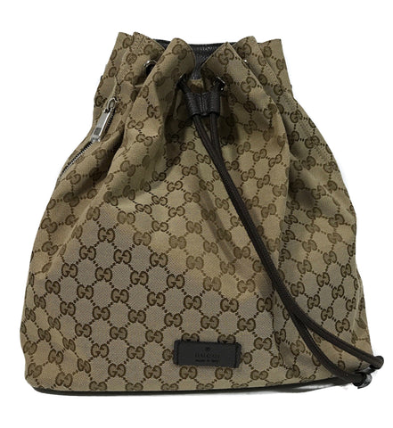 NEW GUCCI 449175 Canvas Original GG Drawstring Backpack