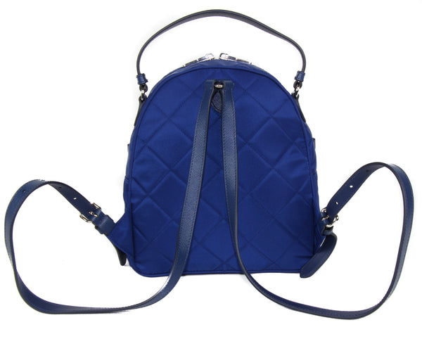 NEW PRADA Zaino Quilted Nylon Backpack Bag, Blue