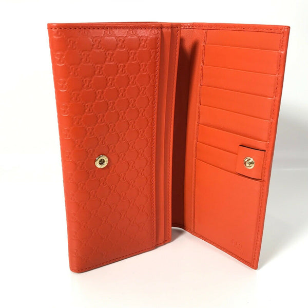 NEW/AUTHENTIC GUCCI 449396 Leather Microguccissima Continental Wallet, Orange
