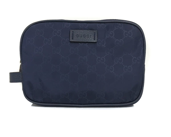 NEW GUCCI 510338 Men's GG Guccissima Nylon Toiletry Bag, Blue