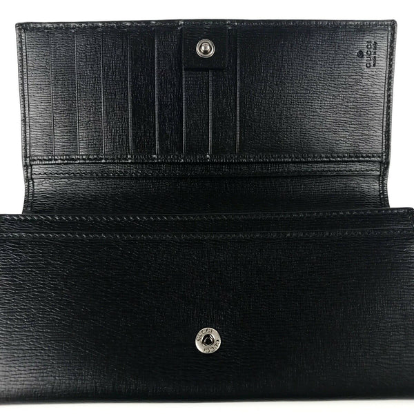 NEW/AUTHENTIC Continental Shangai Leather Flap Wallet with Interlocking G Detail