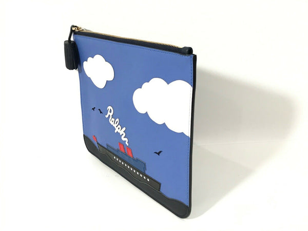 $495 NEW Ralph Lauren February Large Zip Pouch, Multicolor