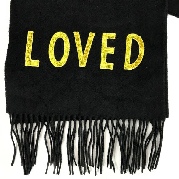 NEW/AUTHENTIC GUCCI Sequin Loved Silk Cashmere Blend Scarf, Black/Yellow