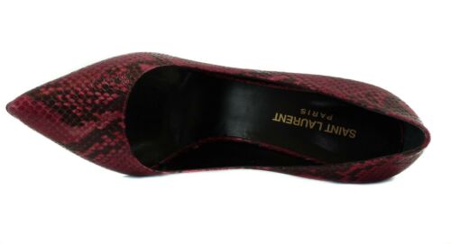 NIB YSL SAINT LAURENT 315534 Paris Faux Python Pumps, Black 39 US 9