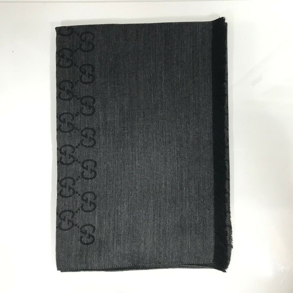 NEW/AUTH GUCCI 165904 GG Guccissima Scarf Muffler, Anthracite