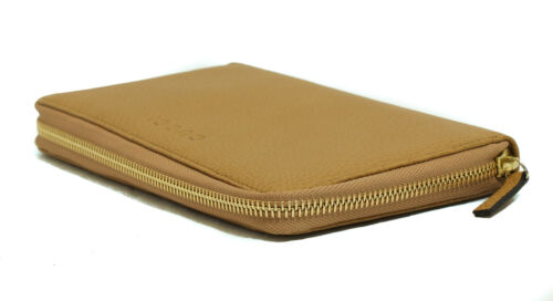 NEW GUCCI 321117 Large Unisex GG Guccissima Zip Around Wallet Clutch, Whisky