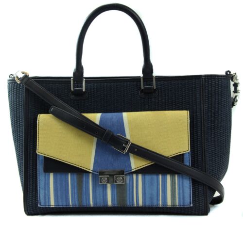 NWT TORY BURCH T-Lock Straw Tote, Multicolor