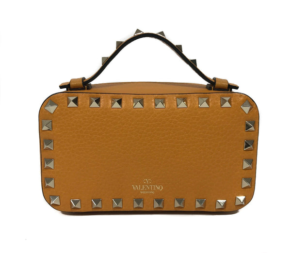 NEW VALENTINO Garavani Rockstud Leather Pouch, Yellow