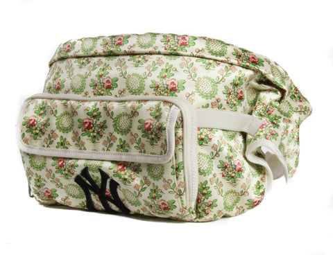 NEW GUCCI 536842 NY Yankees Patch Satin Silk Floral Belt Bag Convertible Backpack