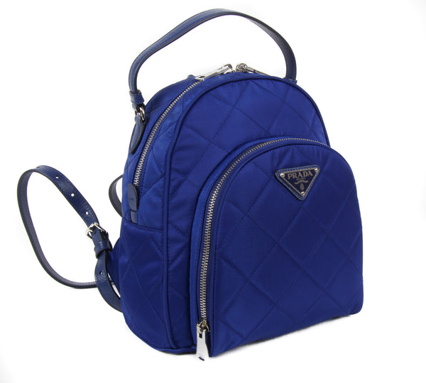 NEW PRADA Zaino Quilted Nylon Backpack Bag, Blue