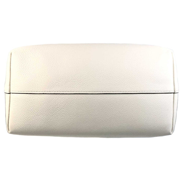 NEW PRADA Vitello Phenix Leather Zip Tote Bag, White