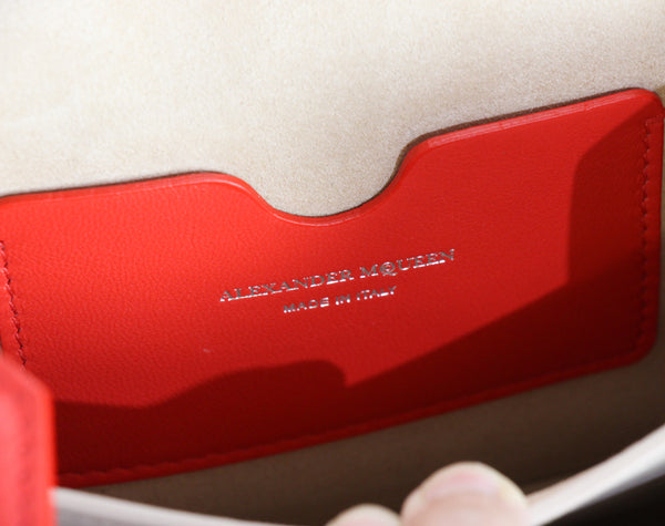 NEW ALEXANDER MCQUEEN Box 16 Hooks and Stud Convertible Crossbody Bag, Red