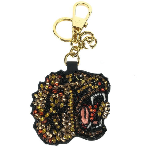 NEW/AUTHENTIC GUCCI Rhinestone Tiger Keychain, Multicolor