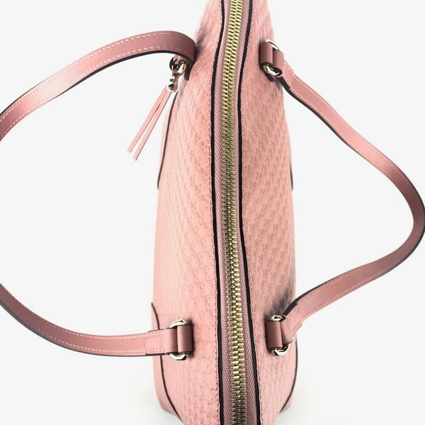 NEW/AUTHENTIC GUCCI Medium Microguccissima Soft Pink Leather Dome Bag