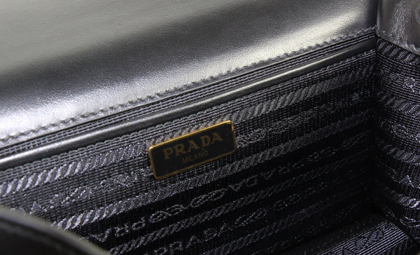 NEW PRADA Pattina Saffiano Leather Crossbody Handbag, Black