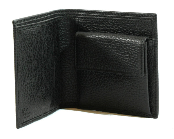 NEW/AUTHENTIC GUCCI 150413 Men's Leather Bifold Wallet, Black