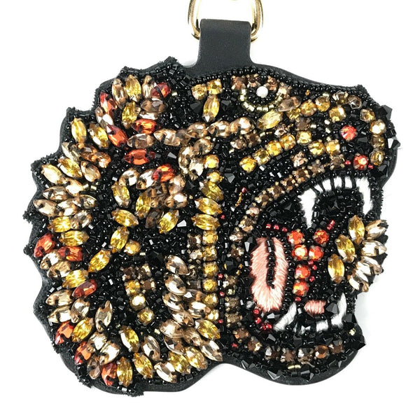 NEW/AUTHENTIC GUCCI Rhinestone Tiger Keychain, Multicolor