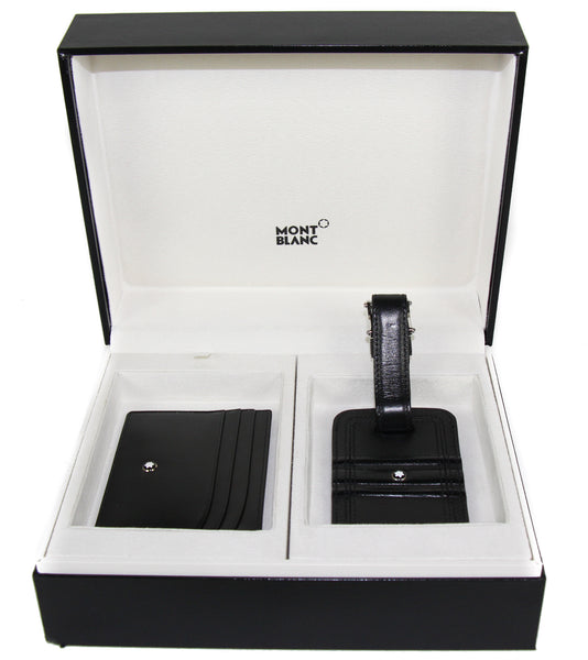 NEW MONTBLANC Meisterstuck Credit Card Wallet and Luggage Tag Gift Set