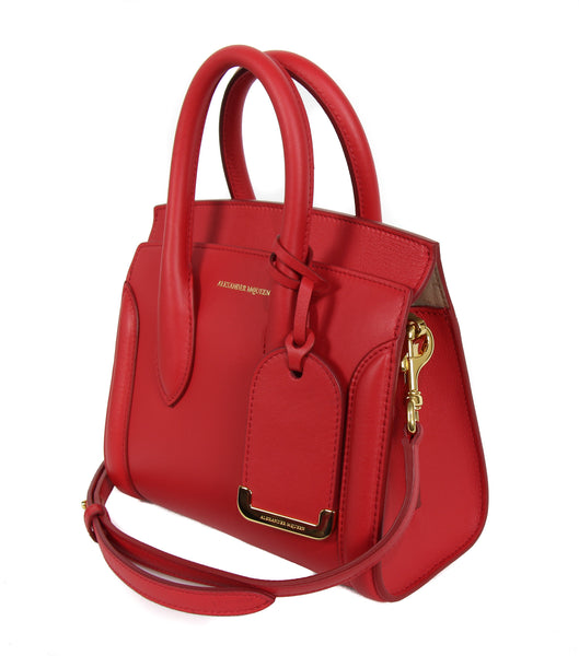 NEW ALEXANDER MCQUEEN Mini Heroine Leather Crossbody Bag, Red