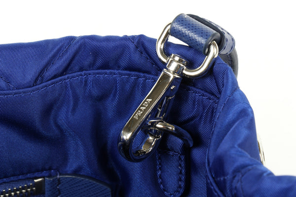 NEW PRADA Quilted Nylon Tote Crossbody Bag, Blue