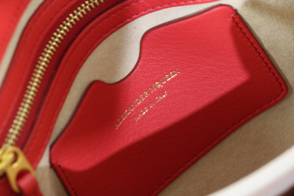 NEW ALEXANDER MCQUEEN Mini Heroine Leather Crossbody Bag, Red