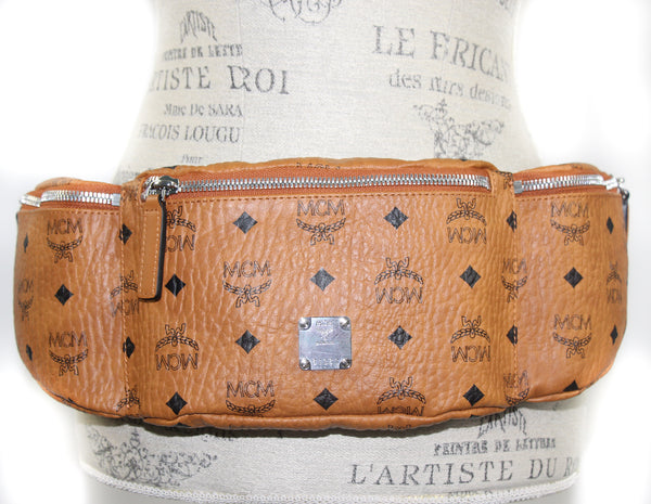NEW MCM Visetos Coated Canvas Large Sling Waist Bag Fanny Pack
