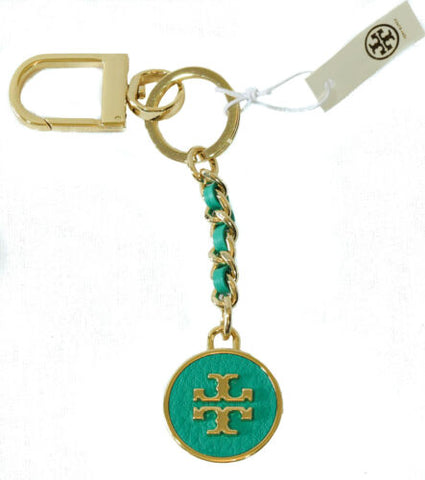 NIB Tory Burch Mercer Leather Inlay Key FOB