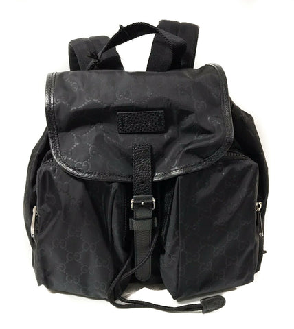 NEW/AUTHENTIC GUCCI 510343 Nylon GG Guccissima Backpack, Black