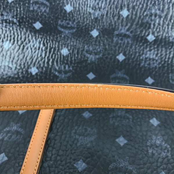 NEW MCM Visetos Coated Canvas Anya Shopper Tote, Black