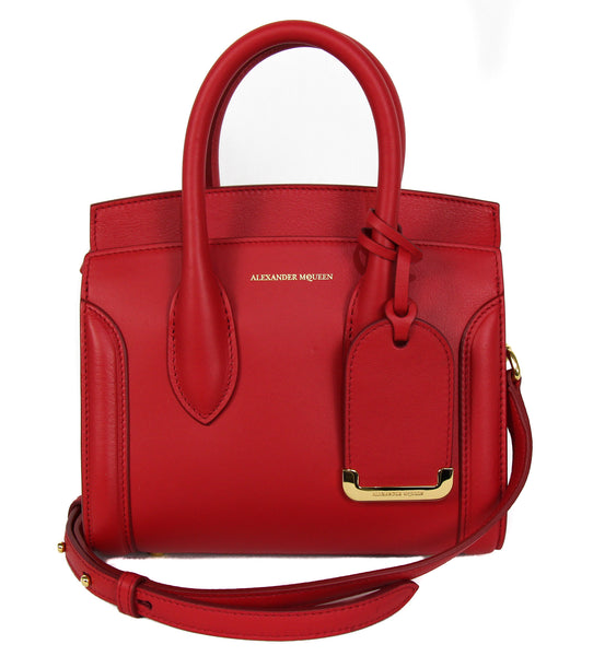 NEW ALEXANDER MCQUEEN Mini Heroine Leather Crossbody Bag, Red
