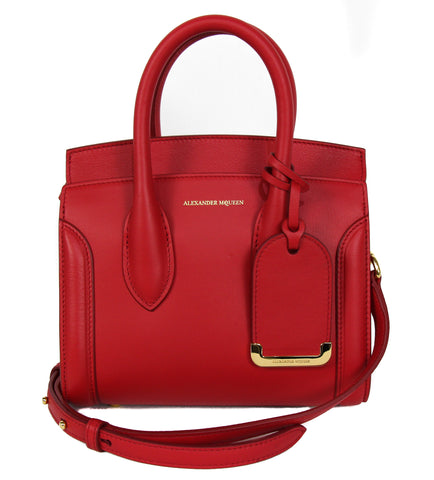 NEW ALEXANDER MCQUEEN Mini Heroine Leather Crossbody Bag, Red