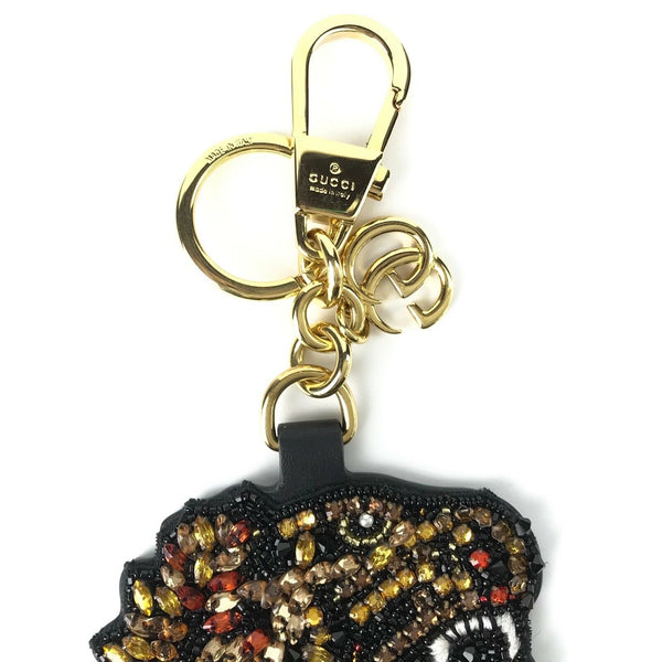 NEW/AUTHENTIC GUCCI Rhinestone Tiger Keychain, Multicolor