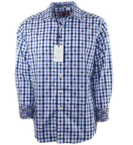 NWT ROBERT GRAHAM Men's Classic Fit Catskills Cotton Shirt, Sz L