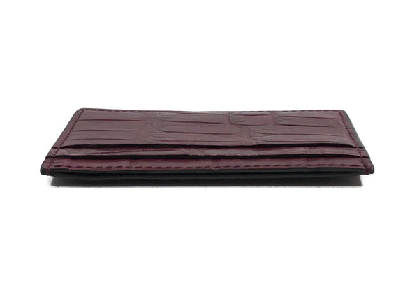 NEW/AUTHENTIC GUCCI Crocodile Vintage Credit Card Holder Wallet, Cherry Gloss