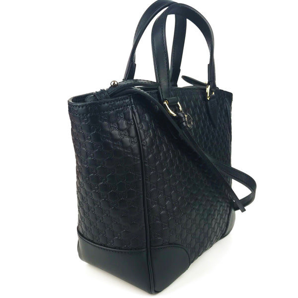 NEW GUCCI 449241 GG Microguccissima Leather Small Crossbody Bag, Black