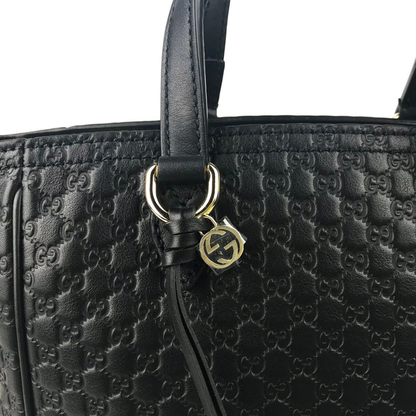 NEW GUCCI 449241 GG Microguccissima Leather Small Crossbody Bag, Black