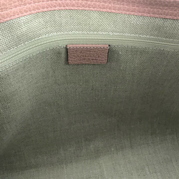 NEW/AUTHENTIC GUCCI 449642 Bamboo Tassel Leather Zip Top Shopping Bag, Pink