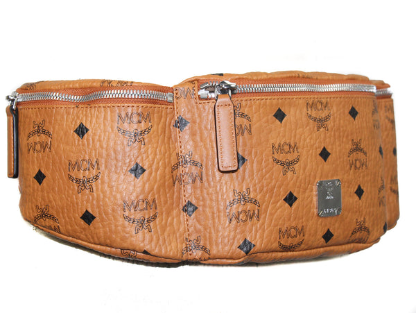 NEW MCM Visetos Coated Canvas Large Sling Waist Bag Fanny Pack