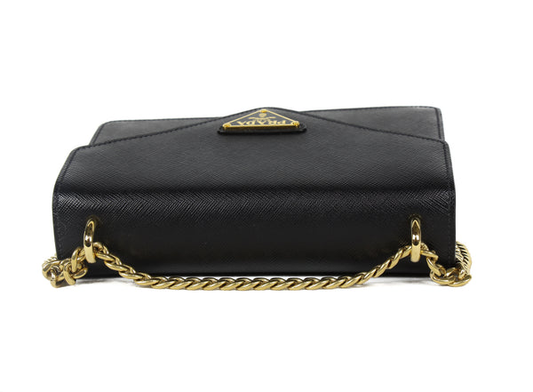 NEW PRADA Pattina Saffiano Leather Crossbody Handbag, Black