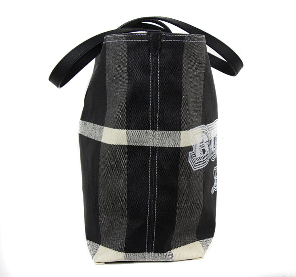 NEW BURBERRY Medium Reversible Doodle Canvas Check Tote
