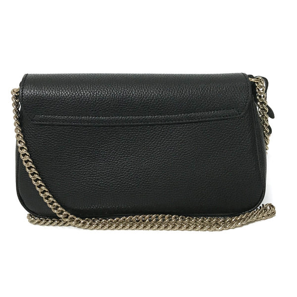 NEW GUCCI 536224 Soho Leather Crossbody Bag, Black