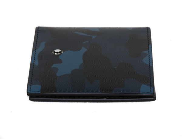 NEW MONTBLANC Sartorial Leather Camouflage Money Clip Bifold Wallet