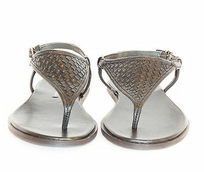 NWT VIA SPIGA Aislin2 Womens Black Leather Sandals Shoe, Size 5.5M