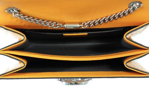 NEW/AUTHENTIC GUCCI 387609 Interlocking G Crocodile Shoulder Bag, Curcuma