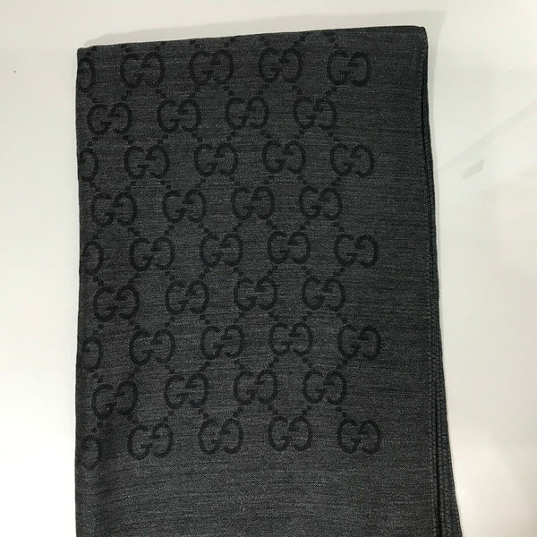 NEW/AUTH GUCCI 165904 GG Guccissima Scarf Muffler, Anthracite