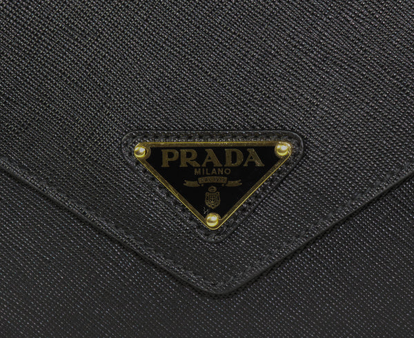 NEW PRADA Pattina Saffiano Leather Crossbody Handbag, Black