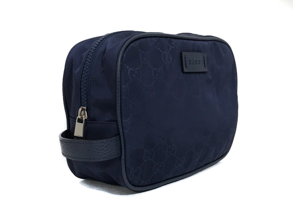 NEW GUCCI 510338 Men's GG Guccissima Nylon Toiletry Bag, Blue