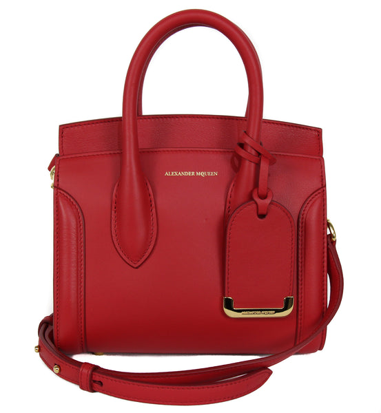 NEW ALEXANDER MCQUEEN Mini Heroine Leather Crossbody Bag, Red