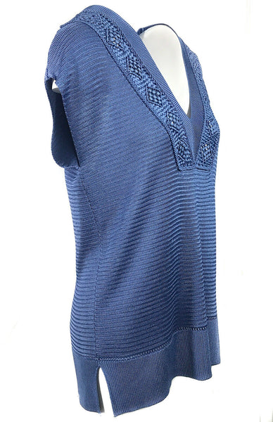 $1090 NWT RALPH LAUREN Purple Label Sleeveless Crochet Tunic Top, Sz M
